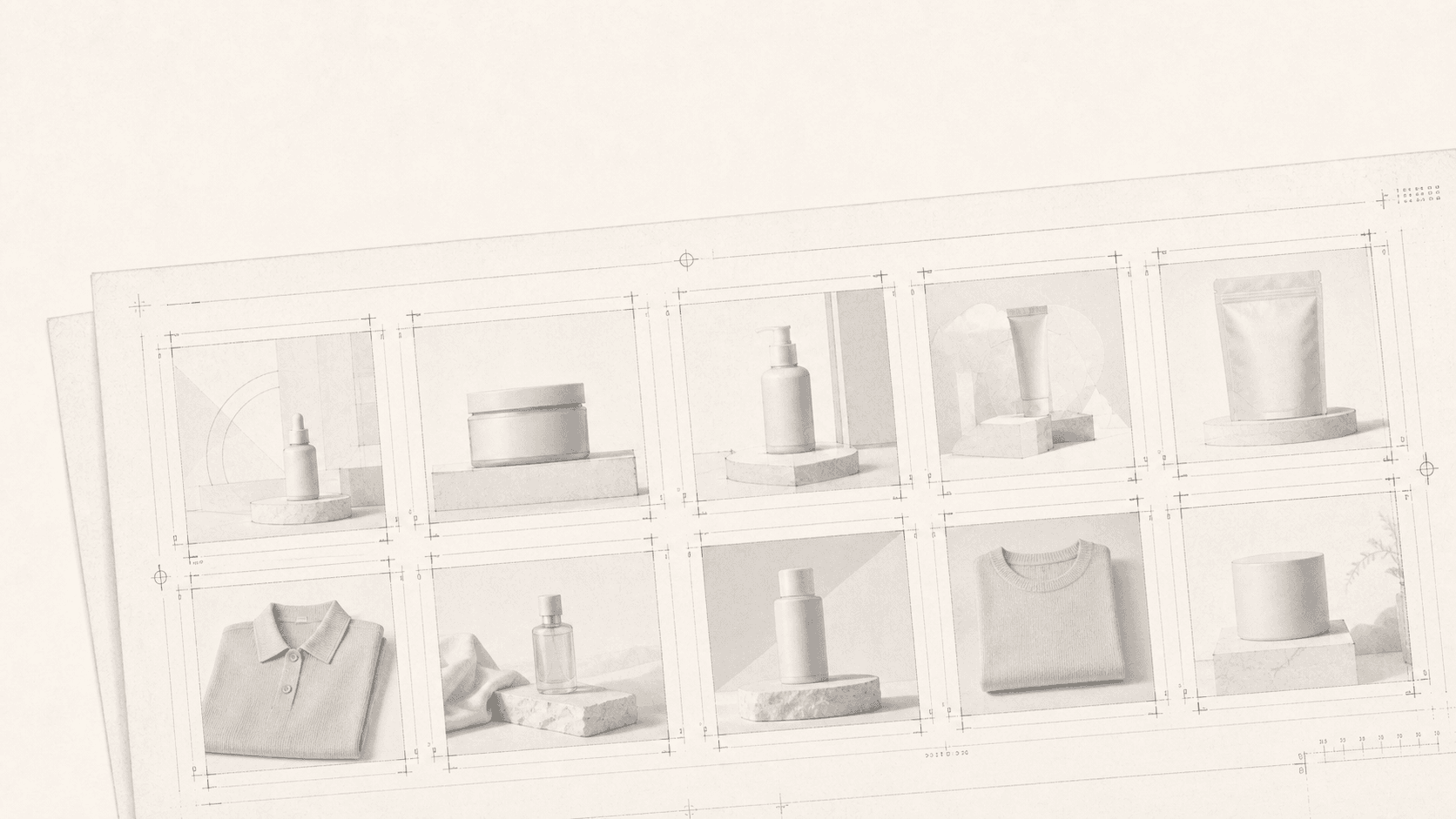 Blueprint-style generated image contact sheet